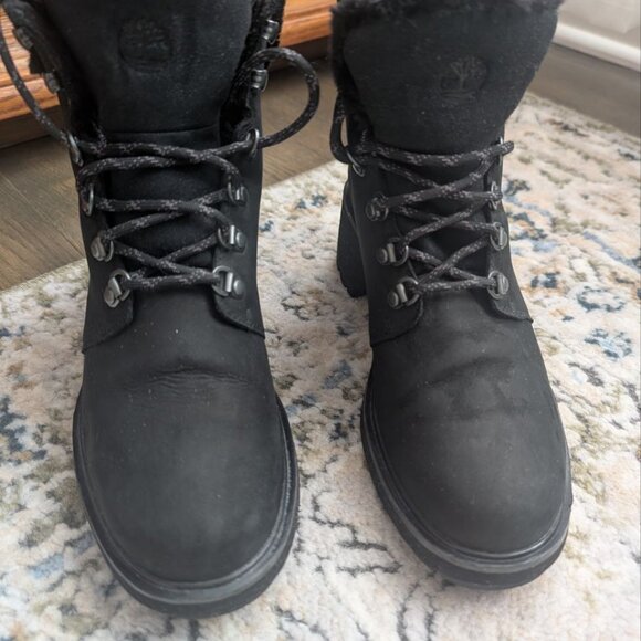 Timberland Kinsley 6" Waterproof Hiking Boots Women's Sz 9 Black Nubuck Lug Sole - Picture 5 of 16